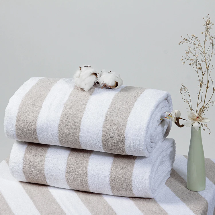 LinenPro Personalized Cabana Stripe Beach Towel for Hotel