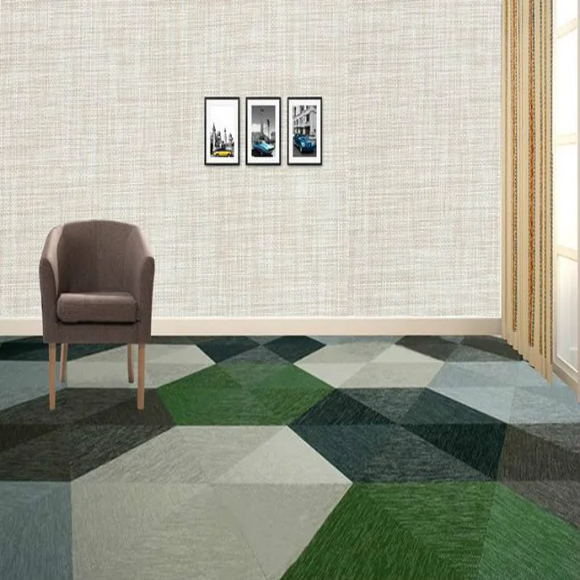 ZNZ Factory directly Bolon design carpet commerical tiles pvc plastic carpet roll china woven pvc flooring
