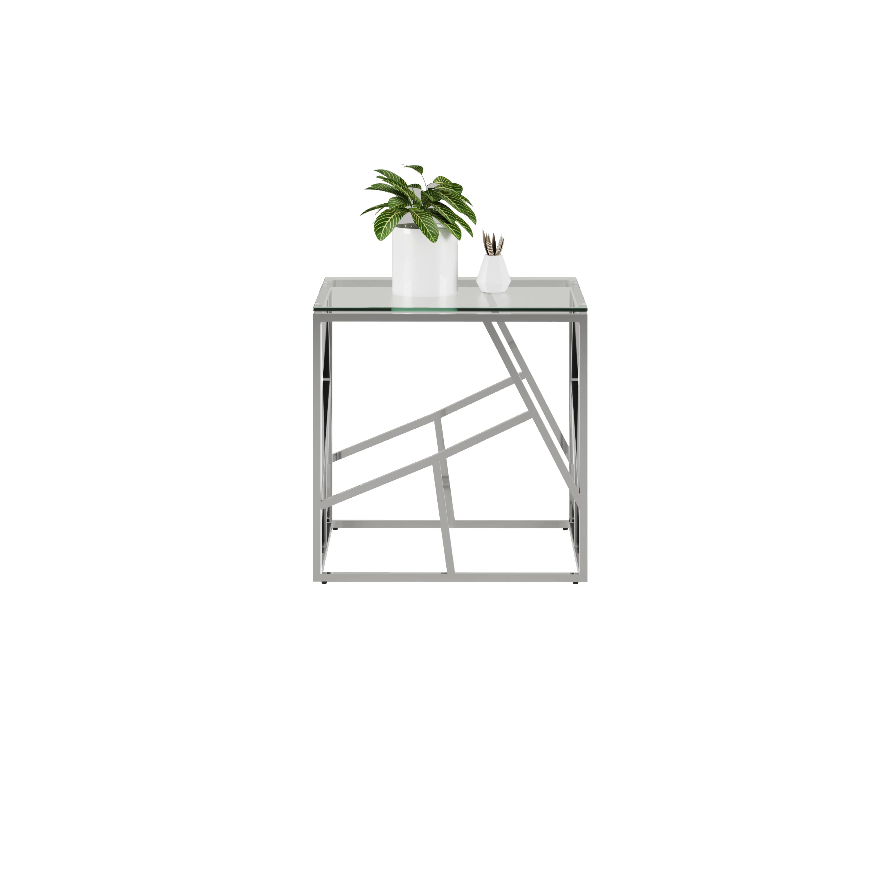 Modern Gold Nesting Tables Clear Glass Top Coffee Table Desk Living Room Furniture