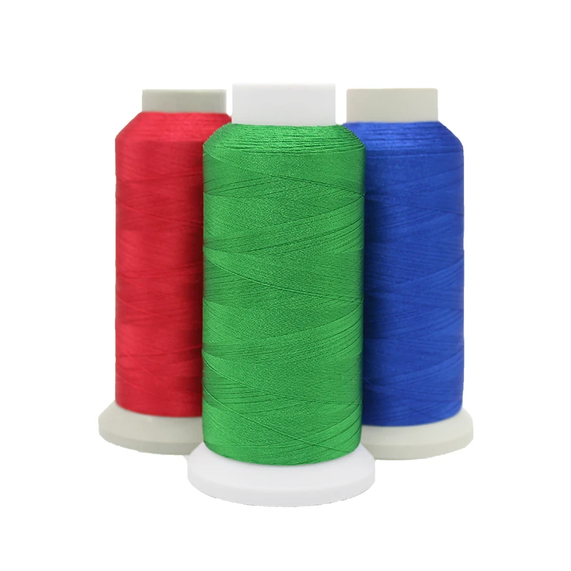 1000M 75D/2 120D/2 150D/2 200 Pcs Hand Embroidery Thread Polyester Bobbin For Made For Sale Skeins With Plastic Cone