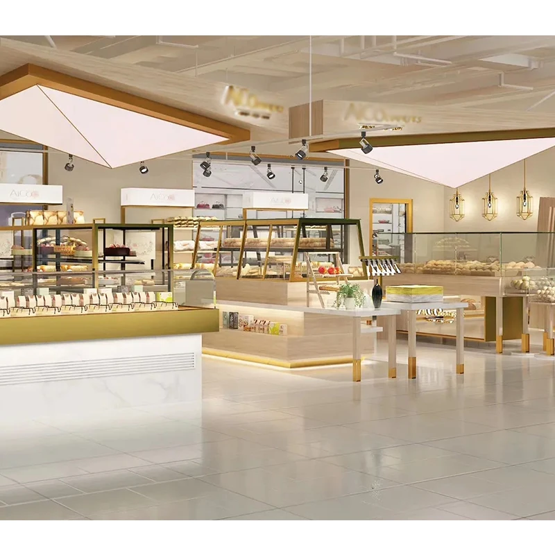 Trendy Cake Bread Shop Showcase Cabinet Bakery Store Fixture Bread Display Rack Popular Wooden Bread Display Shelf