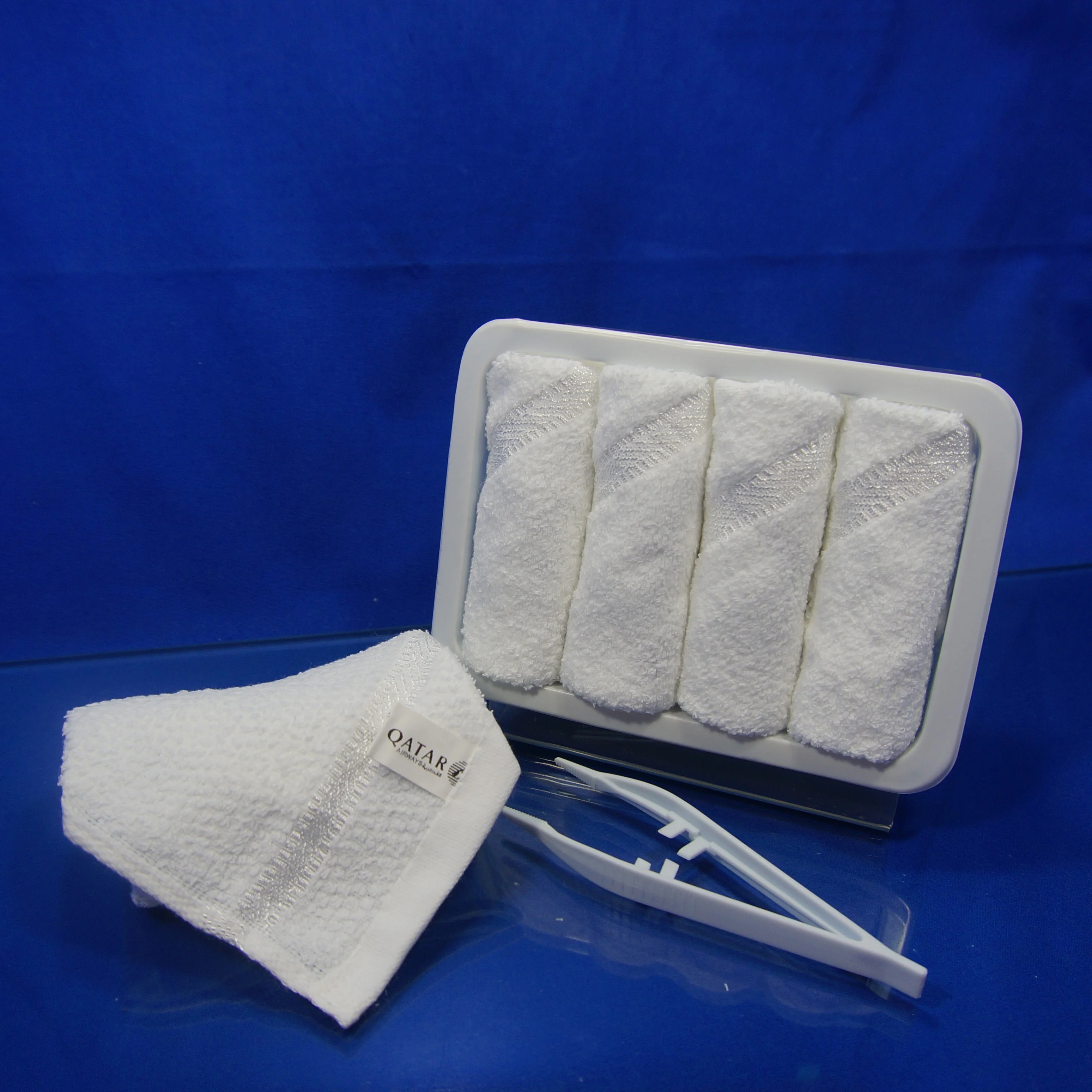 Best selling Satin Viscose first class airline hot and cold cotton towel for restaurant