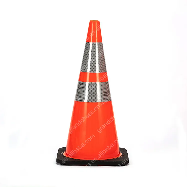 
America Standard 28 inch 700mm High 10lbs Black Base PVC Traffic Road Cone 