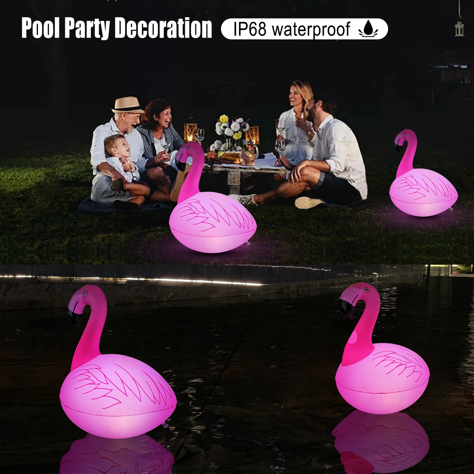 Cootway Night Light Hotel Beach Garden Backyard Outdoor Floating Pool Lights Solar Led Flamingo Light
