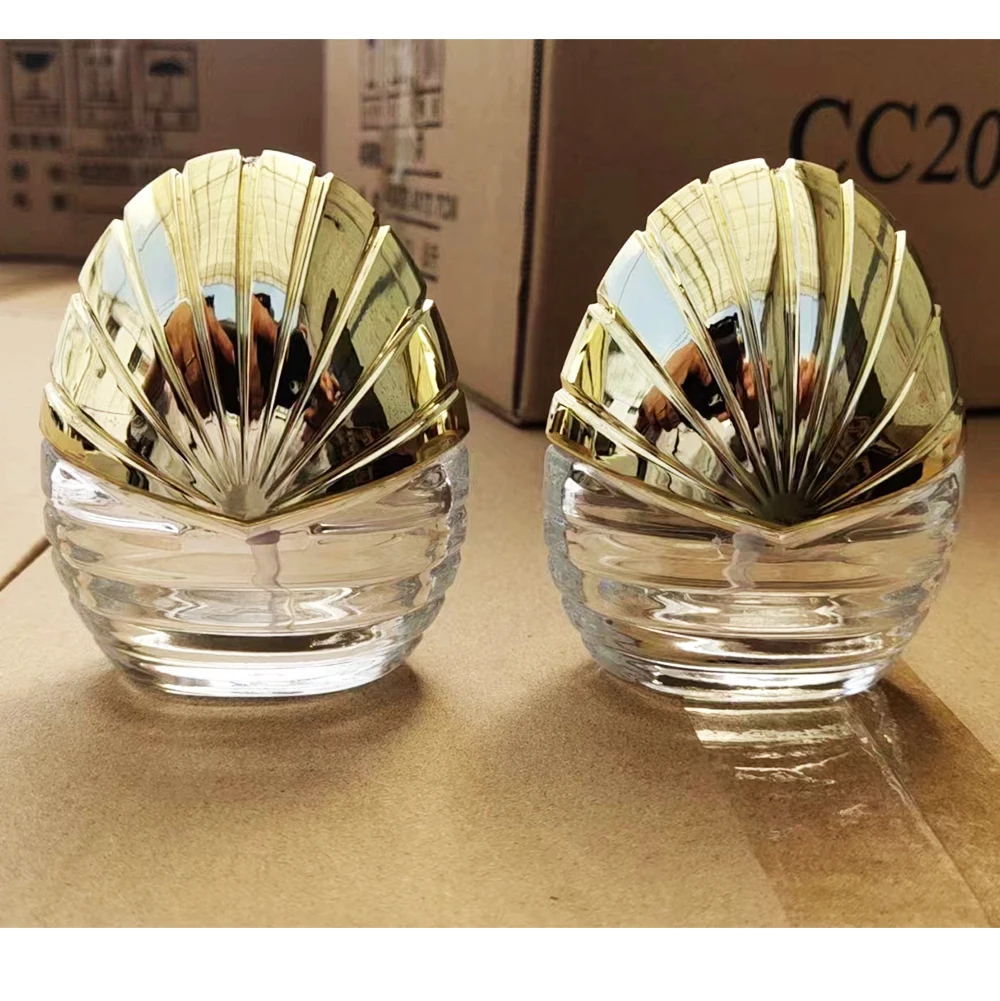 Wholesale 50g luxury glass jar for cosmetic oil/50ml cream glass jar/glass jar with lid