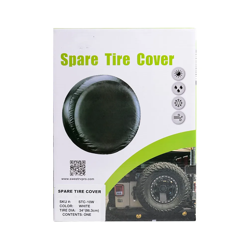 PVC Vinyl Material Waterproof Spare Tire Cover for RV ATV Camper Travel Trailer All Weather Wheel Cover Protect Tire