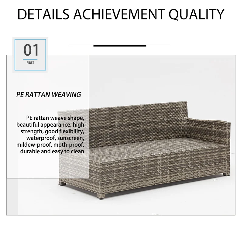 Sectional Alum Frame Wicker Sofa Sets Garden Furniture Luxury Outdoor Furniture Rattan Garden Sets Indoor and Outdoor Modern