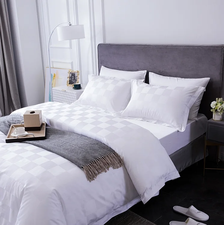 
Easton 100% cotton jacquard weave style 4pcs bedding set sabanas for hotel linen product design 