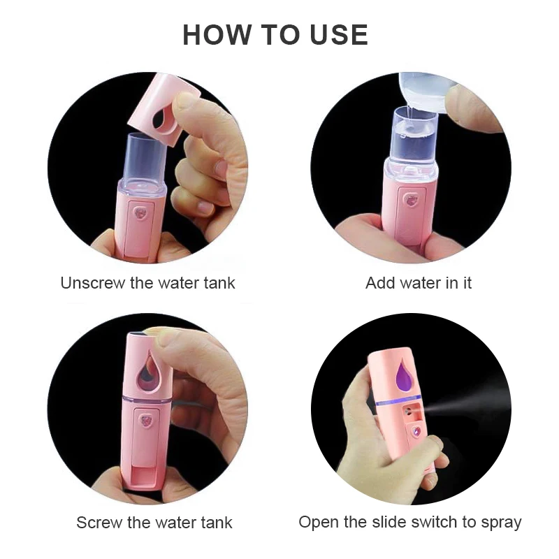 Home Personal Electric Mini Face Spray Device Usb Charging Portable Beauty Skin Care Mist Sprayer Bottle Facial Nano Mist Spray