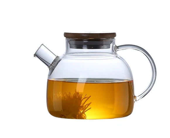 Cold Water Pot Glass Household Water Cup Juice Thickened Iron Pot Transparent Flower Tea Pot New Chinese Style