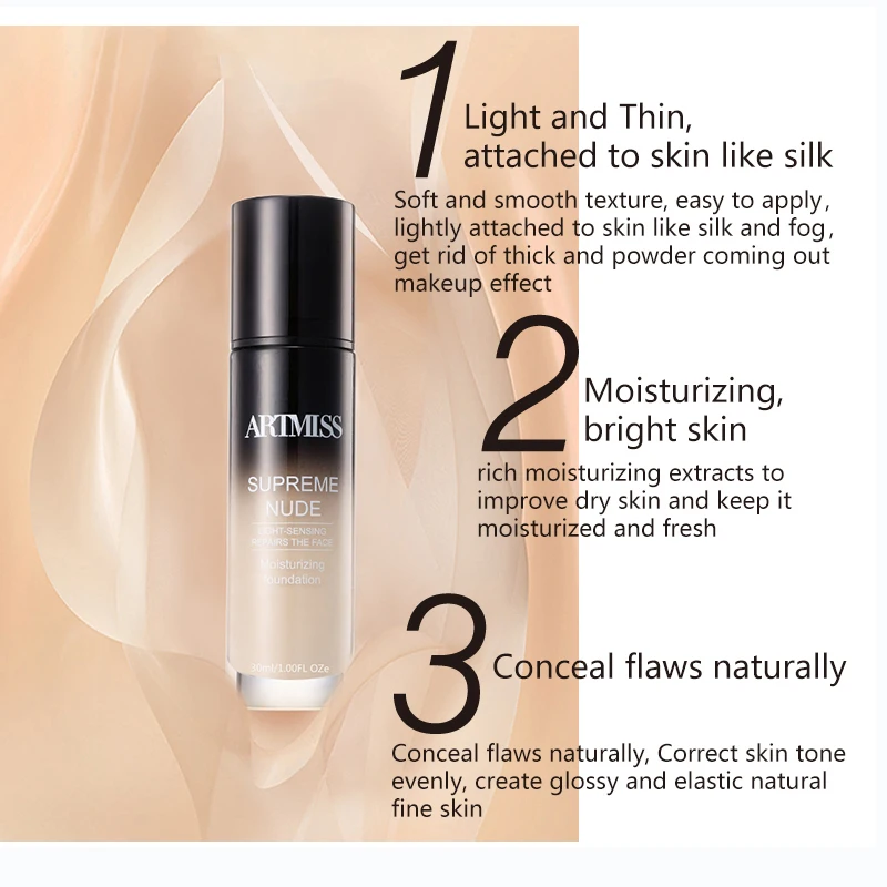 Online wholesale Nutritious moisturizer Vegan waterproof long lasting concealer makeup liquid foundation