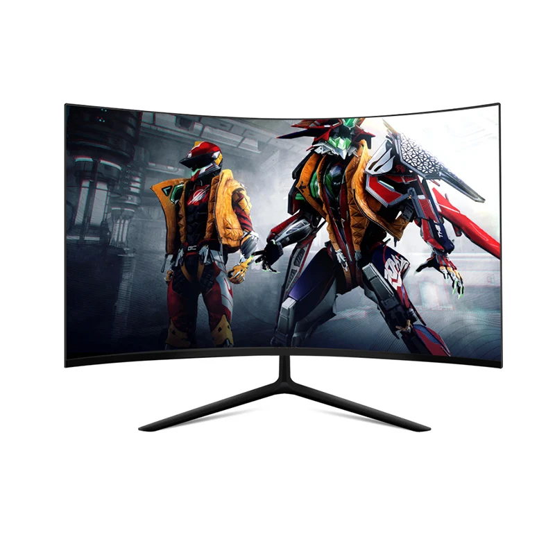 White color 24 inch 1080p curved design 75hz gaming monitor with High-definition multimedia interface