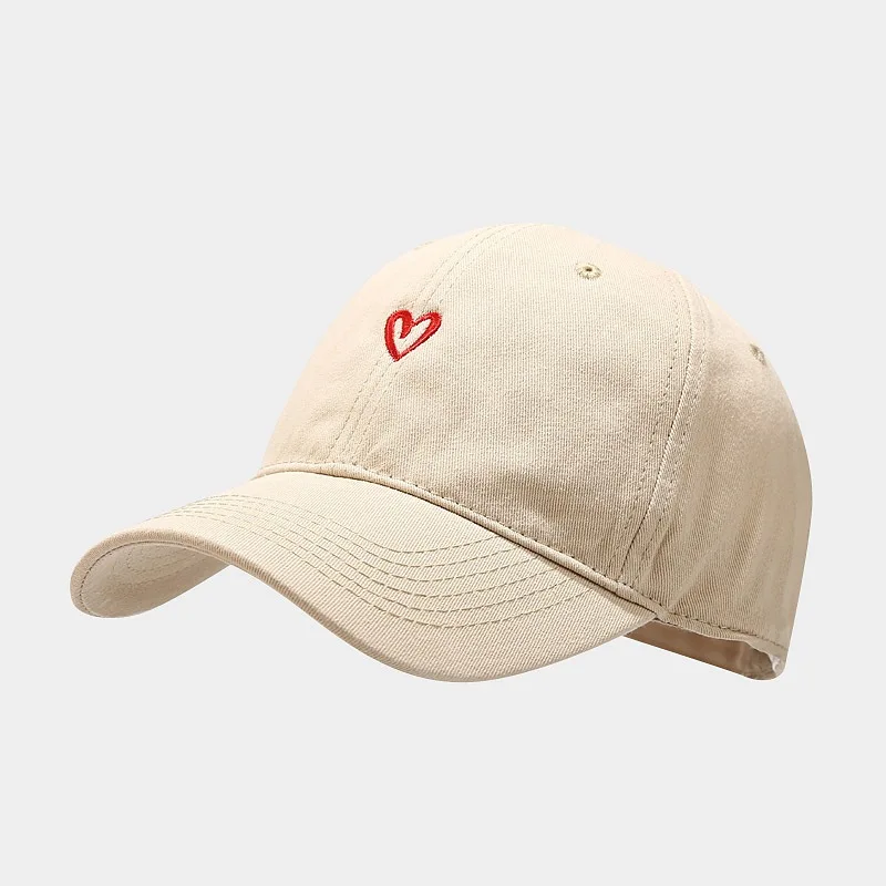 Simple Little Love Embroidery Baseball Cap Show Face Small Korean Version of The Popular Brand Cap Students Lovers Sun Gorras