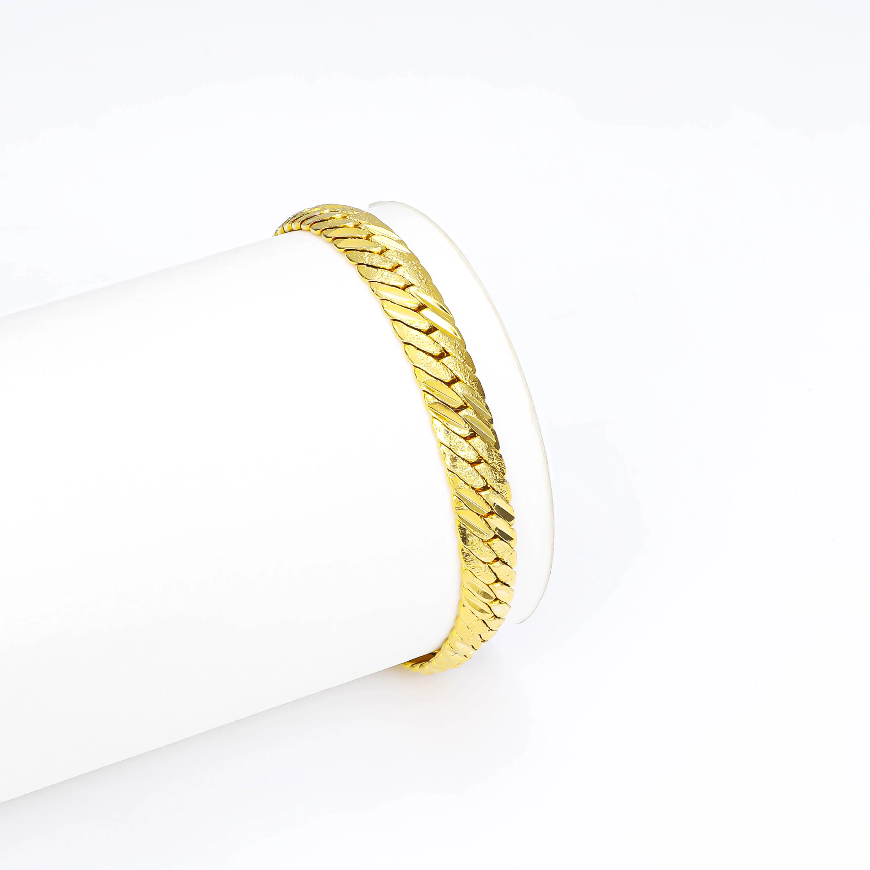 CM Jewelry Wholesale Unisex Brass Hip Hop Thick Chain 24k Gold Plated Saudi Arabia Dubai Bracelet