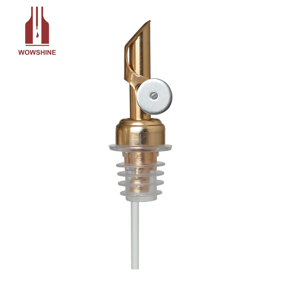 Wowshine Patent Item Weighted Aluminum Pourers Auto Flip Olive Oil Dispenser Spout Balsamic Vinegar Pour Spouts