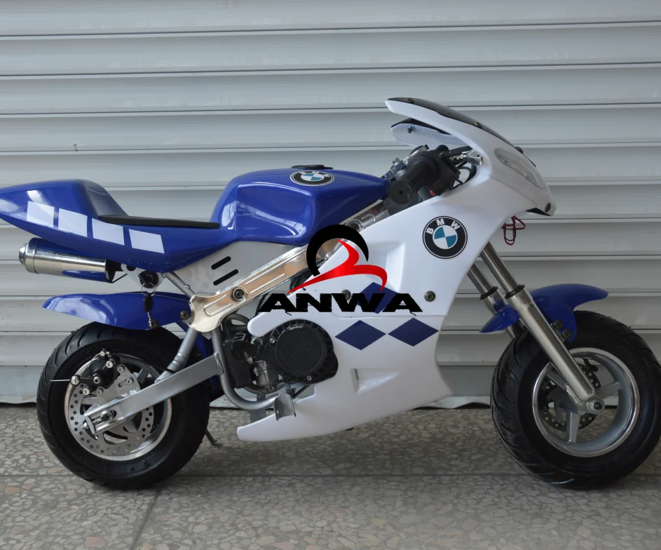 Hot sales cute 2 stroke 49cc pull start mini scooter gas mini moto 50cc pocket bike