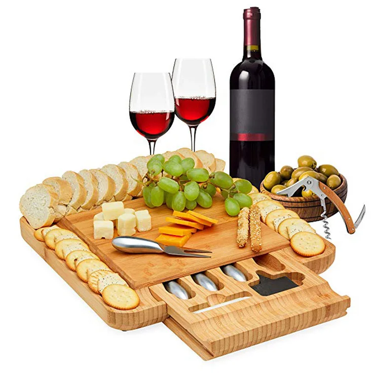 Exquisite Workmanship Not Easy To Mildew Bamboo Cheese Board Set