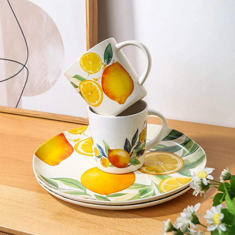 Creative decal restaurant hotel tableware wedding serving bowls plates sets dinnerware ceramic dinnerware sets