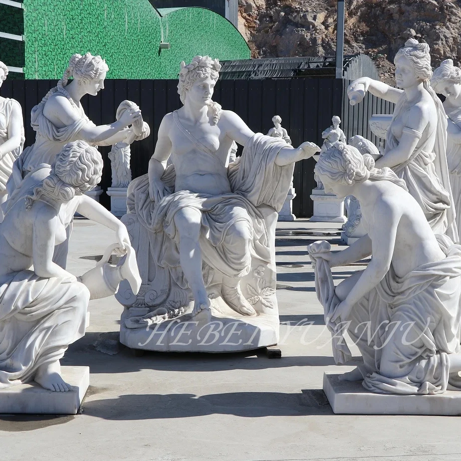 YUANJU Outdoor Life Size Stone Sculpture Apollo Bath Sculpture Famous Marble Statue