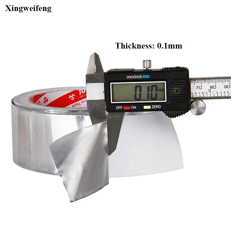 50mm wide 0.5mm thick with fiberglass fabric thermal resistant self adhesive aluminum foil tape manufacturers without liner