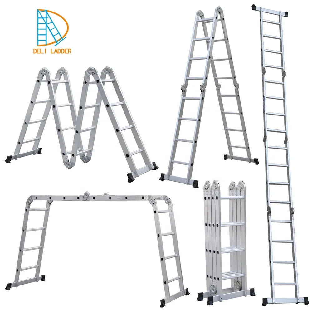 Great EN131-approved Aluminum Multipurpose Ladder 4X3/4X4/4X5 Max Load 150KGS