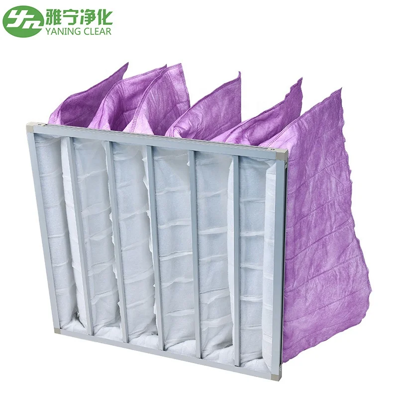 Customized Medium Pocket Filter F5 F6 F7 F8 F9 Efficiency  Bag Filter Air HVAC System MERV 4-8 Pocket Air Filter
