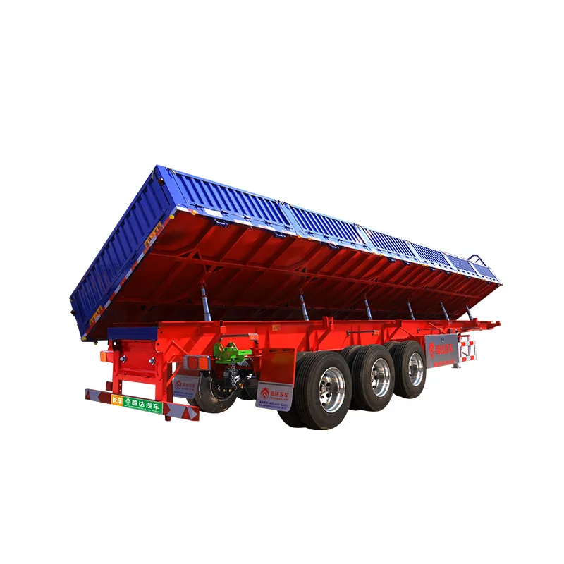 side dump semi trailer truck 50-60 tons mud flap  trucks trailers flat deck  trucks trailer