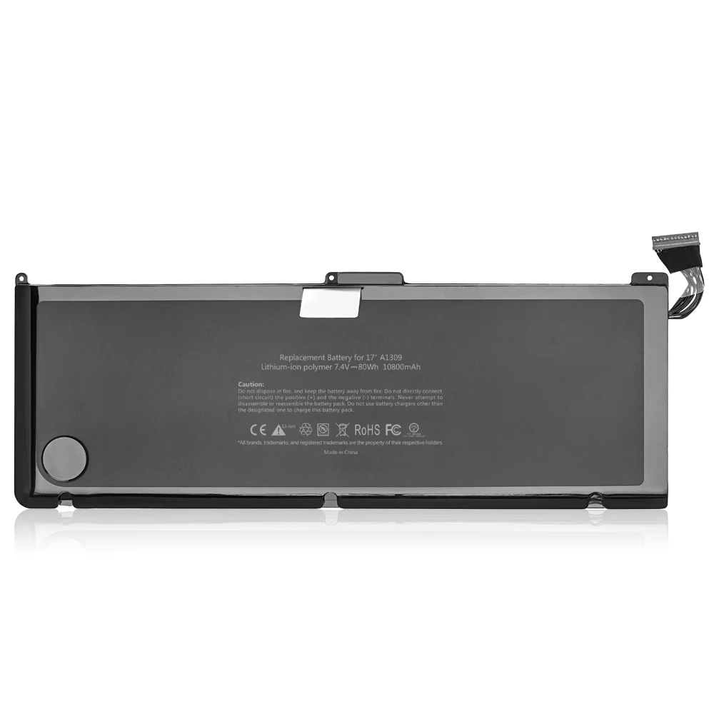 Original 7.4v 80wh 10800Wh Laptop Battery A1309 For Apple Macbook Pro Unibody 17inch A1297 Battery 2009 2010 Year