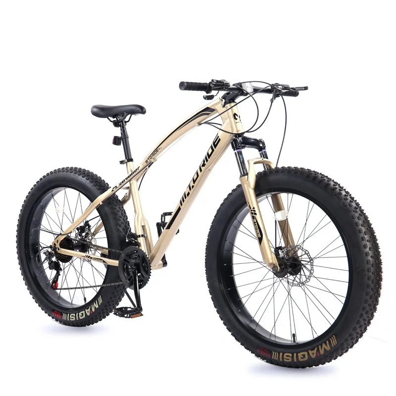 New 26 Inch 21 Speed Beach Snow Bike Shock Sorption Disc Brake Mountain Bicycle Widened Tire Fatbike Off Road Bikes For Adult