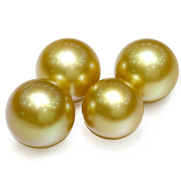 
Beautiful Expensive Color Seawater Pearl Golden South Sea Pearl Single Loose Beads Gold Big Bare Beads Loose Pearls 