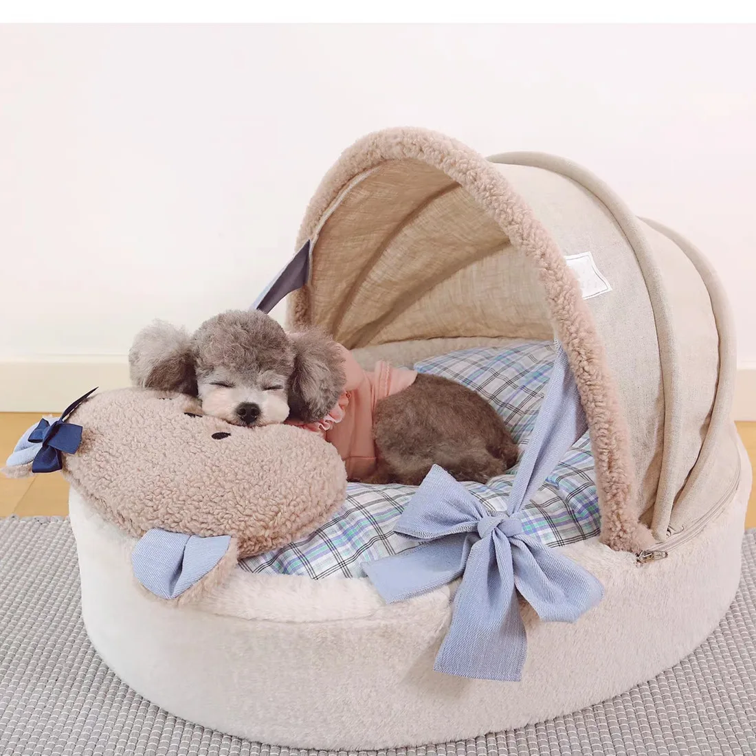 Custom Logo Dog Cat Bed Wholesale Luxury Pet Beds Dog Sofa Comfortable Cat bed With Cradle