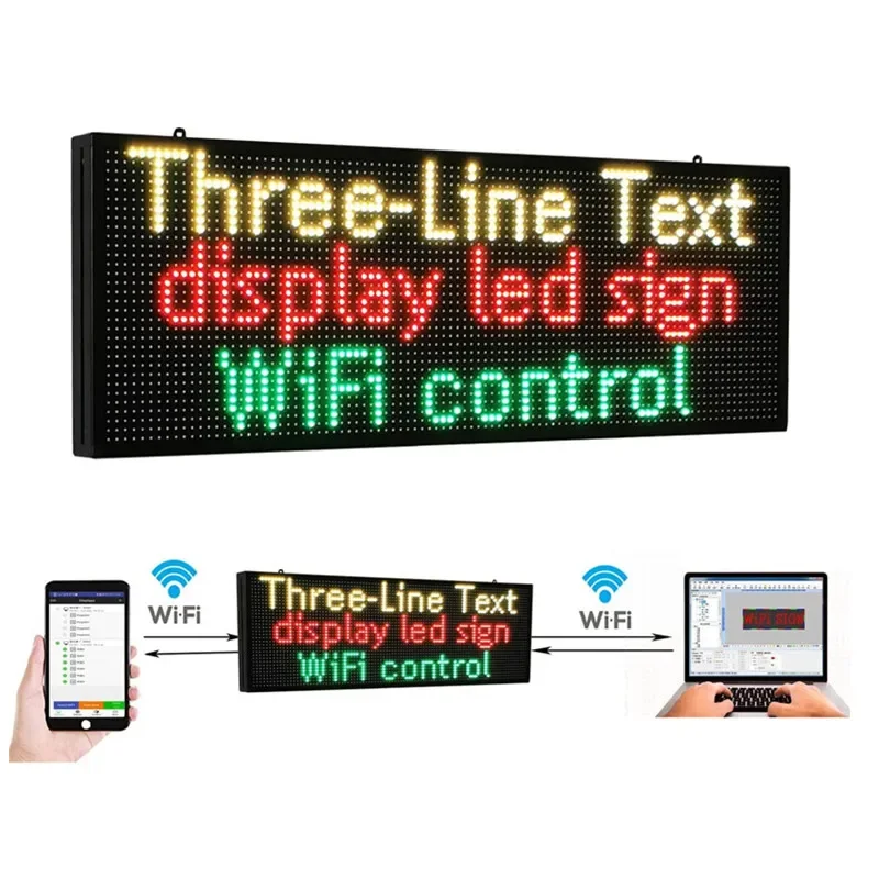 Wi-Fi светодиодный знак 100x36 см Цифровой Знак HD пиксель Полноцветный наружная Светодиодная доска сообщений электронная прокрутка дисплей