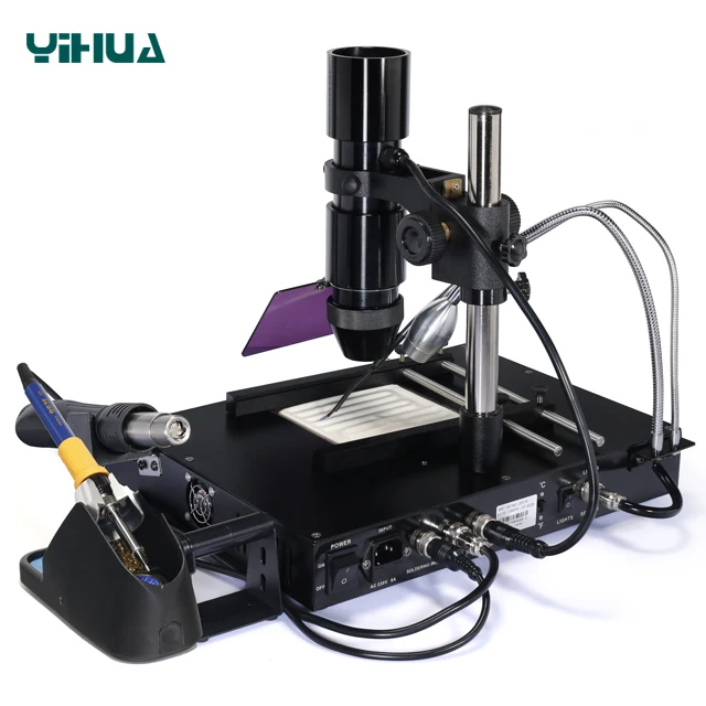  YIHUA 1000B 3 в 1 цифровой SMD паяльник сварки горячим воздухом паяльной станции предварительного нагрева оборудования BGA паяльная