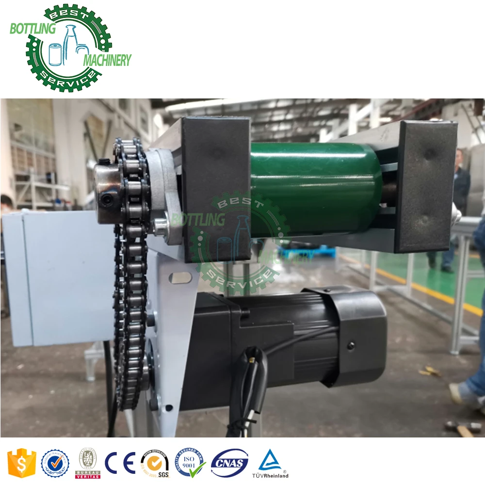 Movable straight Smooth rubber transmit PVC belt conveying system with motor for dairy processing