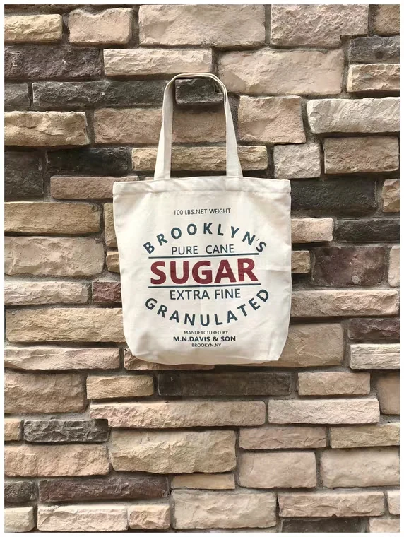 Promotion reusable vintage beige inside pocket blank canvas tote bag