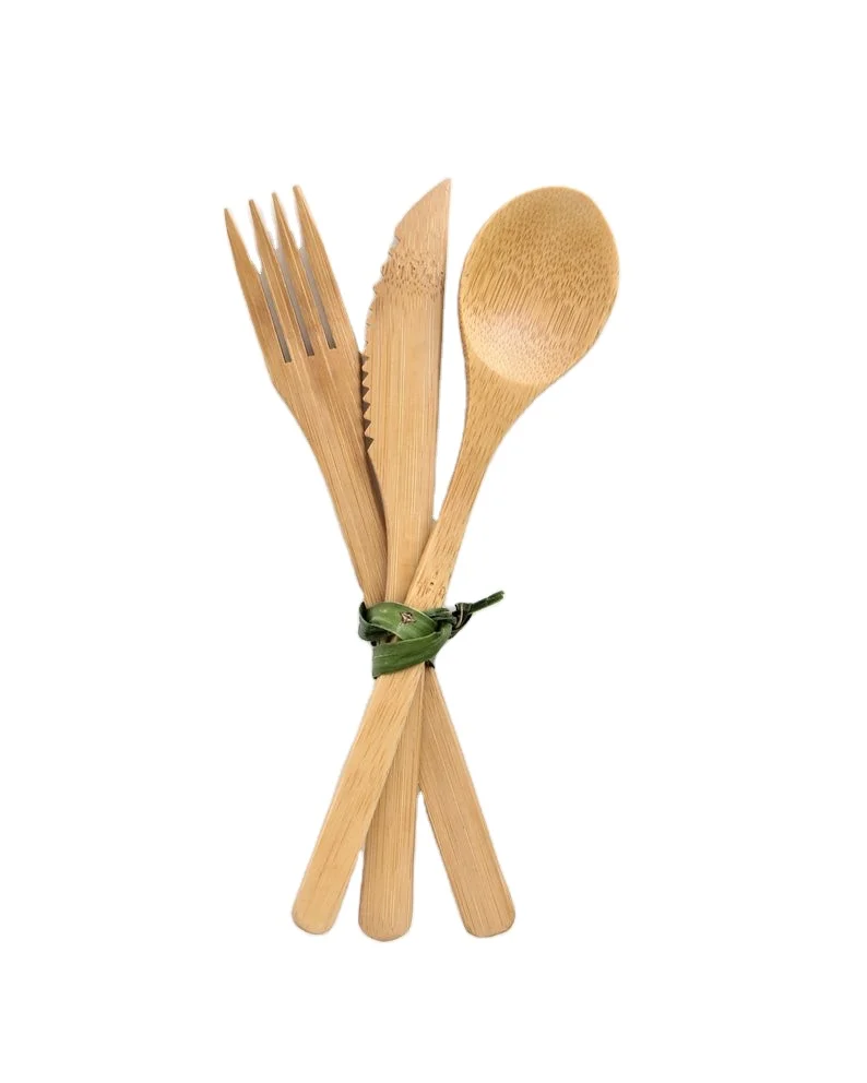 Bamboo Spoon Bamboo Fork Wooden Cutlery Set Spoon Fork Reusable Kitchen Tool Dinnerware Sets