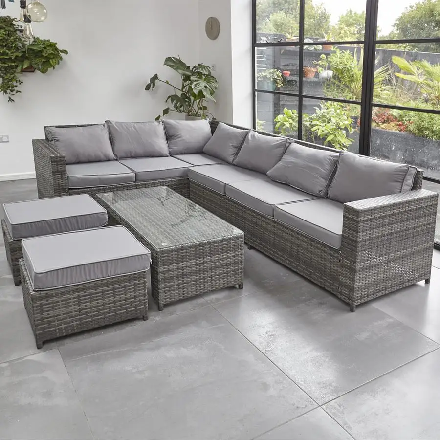 8 Seater Garden Furniture Rattan Sofa Set Barcelona Modular Rattan Corner Sofa Set With Storage