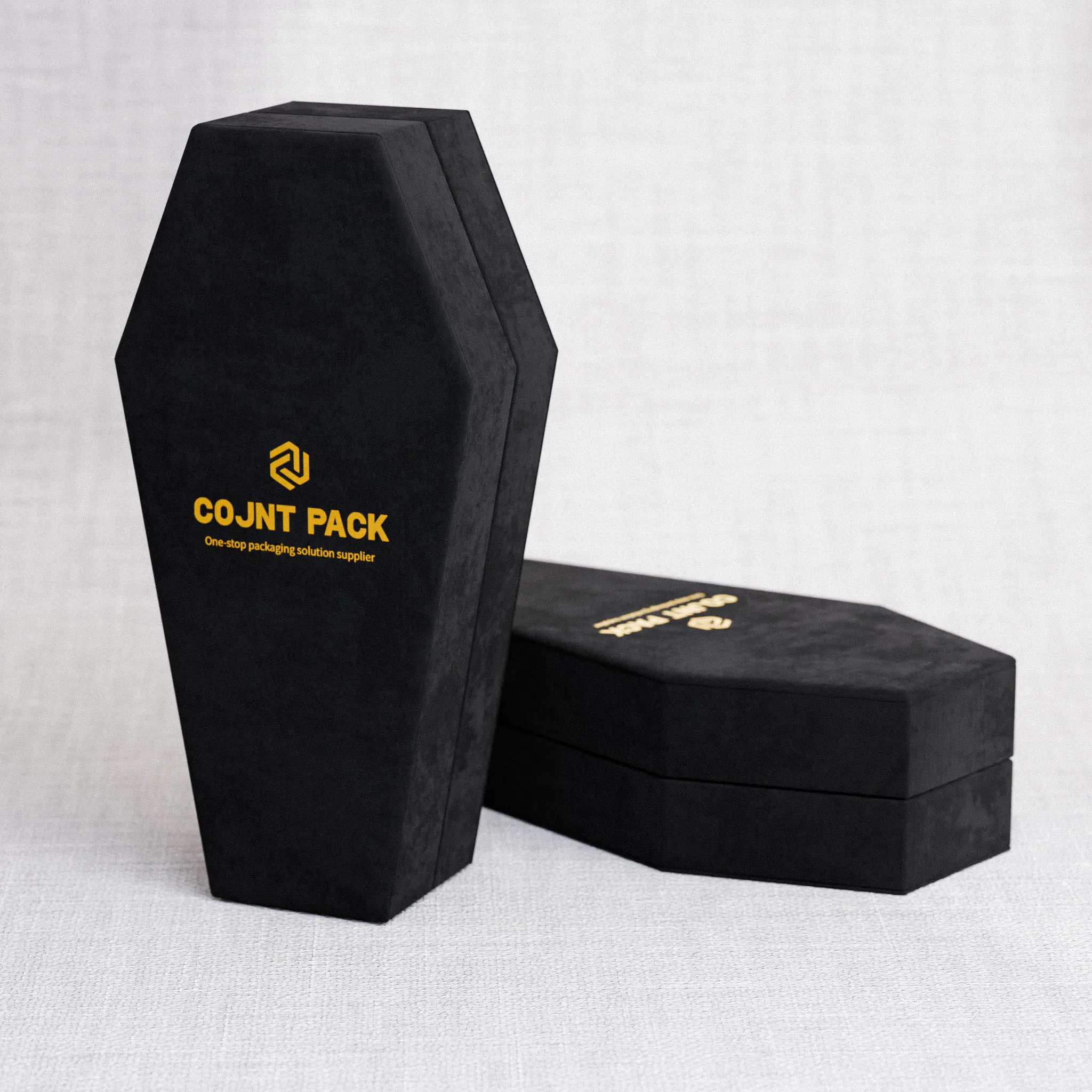 New Design Coffin Shape Velvet Jewelry Box for earrings, Fashion Jewelry Packaging Gift Box