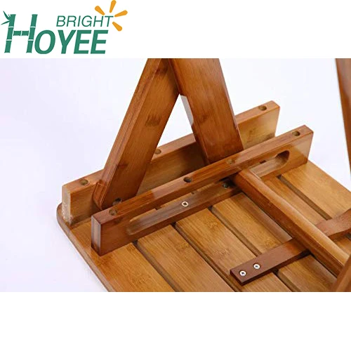 Wholesale factory direct Natural Folding Stool Shower Bench Seat Fully Assembled Teak Shower Seat Foldable Wood seat