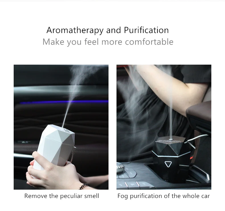 
Diamond Shape Gift Car Portable Mini Usb Car Essential Oil Aroma Diffuser 