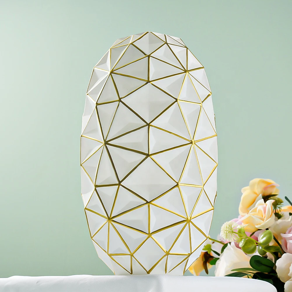 Huge Extra Large Small Tall Nordic White Glass Flower Vases For Home Decor Artistic Modern Style Outdoor Floor Fish