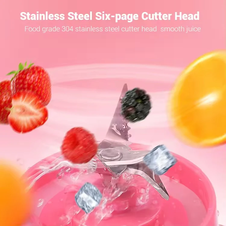 Mixeur Portable 400Ml Juice Blender Smoothie Mixer Type C Rechargeable Mini Blender Portable Tragbarer Mixer Handheld Juicer Cup