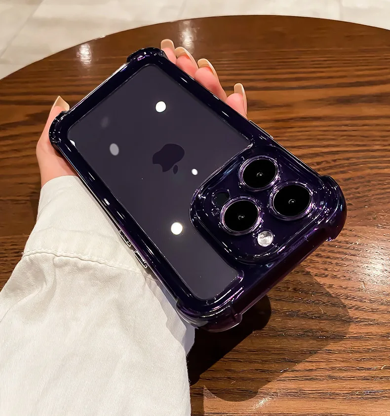 Wholesale Shockproof Transparent 2in1 Acrylic tpu Clear Camera Lens Protect Cover Case For iPhone 15 Pro Max 14 Pro 13 16