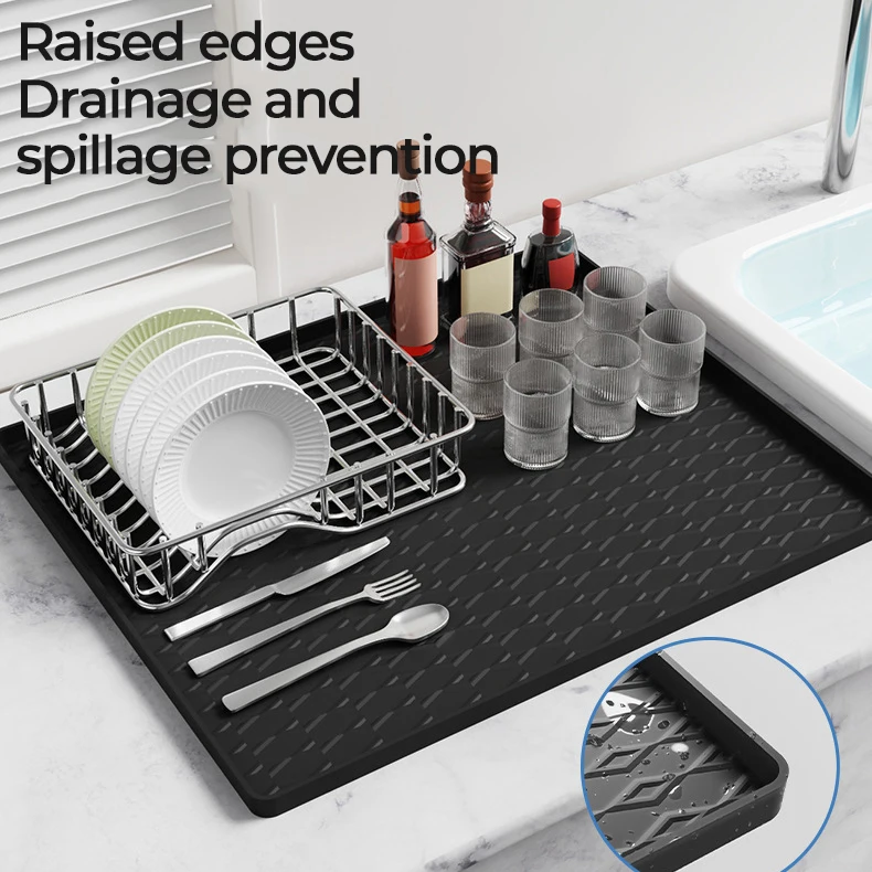 Anti-Slip Dust-Proof Waterproof Laundry Room Silicone Washing Machine Protector Mat Pad Washer and Dryer Top Covers