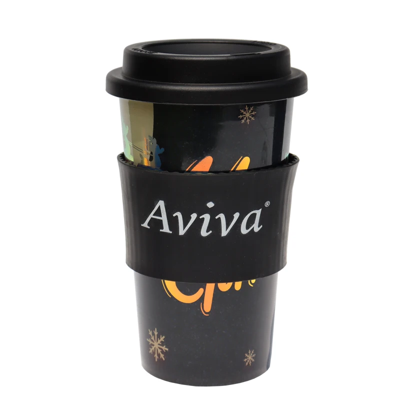 Promotion of reusable plastic coffee cups sublimation newly designed portable coffee cups with lids plastic coffee cup with lid