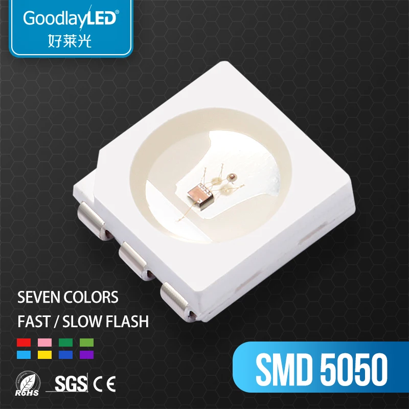 5050 0.2watts SMD LED Epistar 3-chips lighting emitting SMD 5050 600-610nm