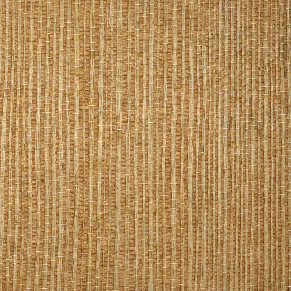 Luxury Textured Bakery Brown Sisal Grasscloth Wallpaper Roll for Office Home Bedroom