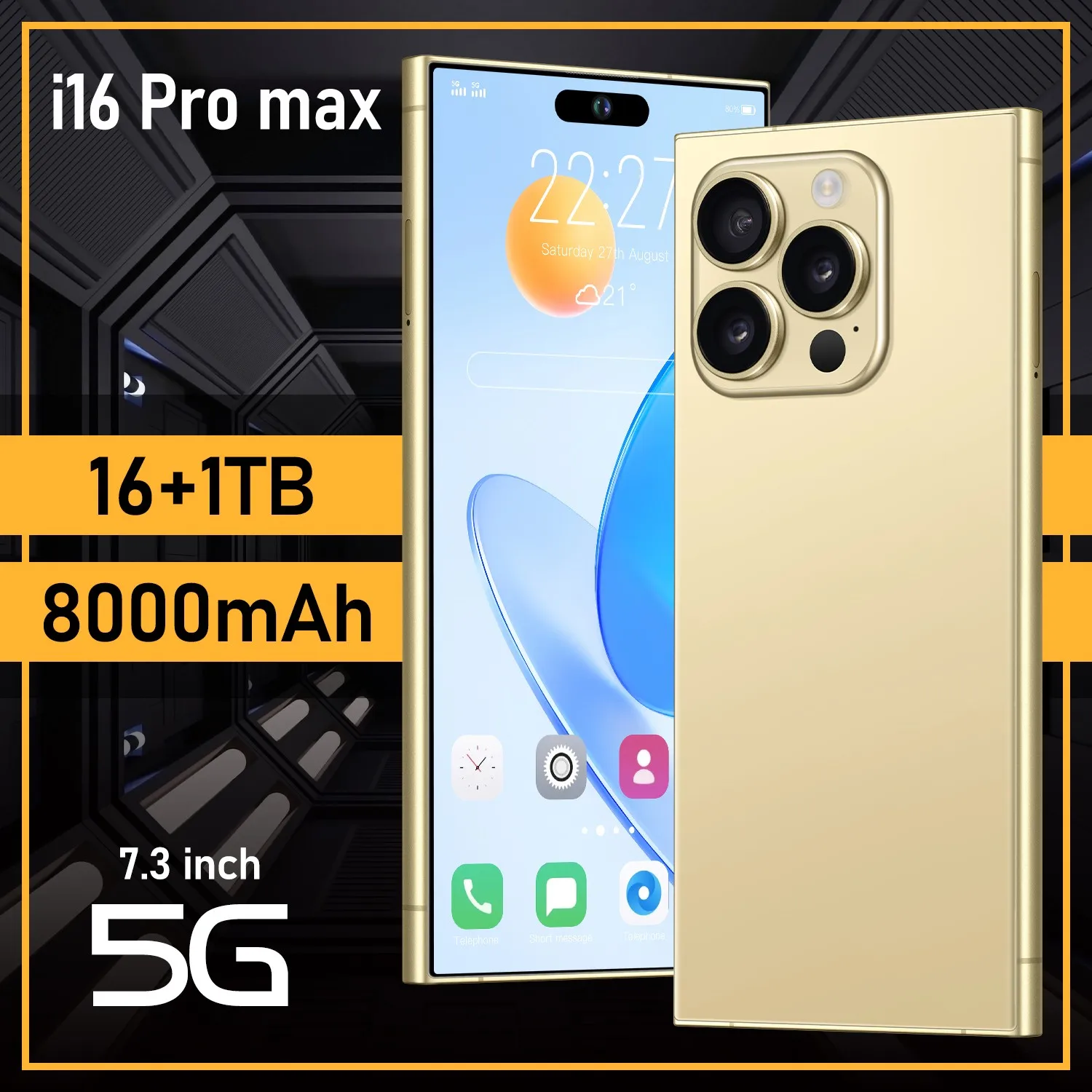 Dual Sim Card 16 Phone 16 Pro Max 5g Smartphones 16+1TB Smart Phone Global Version phone Large Battery 16 pro max