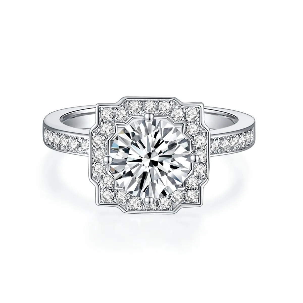 Ruizuan Chinese Jewelry Wholesale Ring 1 Carat Woman Fine Jewelry Engagement Moissanite Ring Vintage Diamond Ring