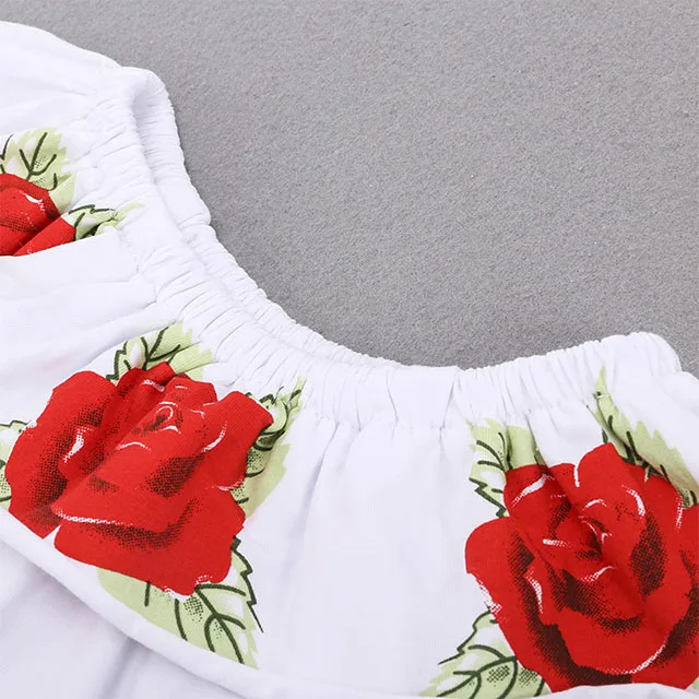 Best Selling China Online Children Clothes Bulk Wholesale Kids Clothing Rose Flowers Printing Sets For Girl